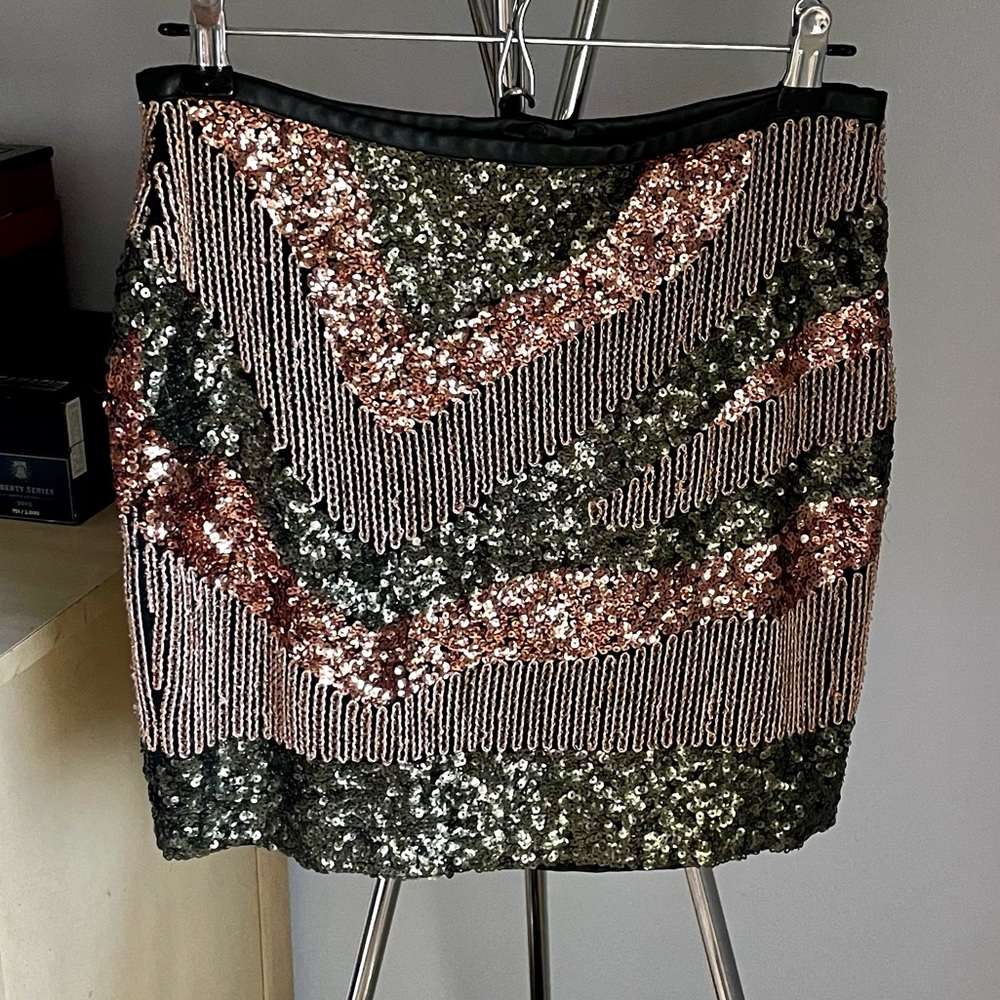 H&M Sequined Faux Leather Mini Skirt!